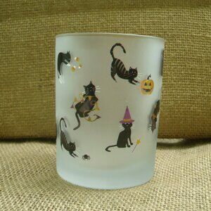Culver Halloween Black Cats Double Old Fashoned Glass